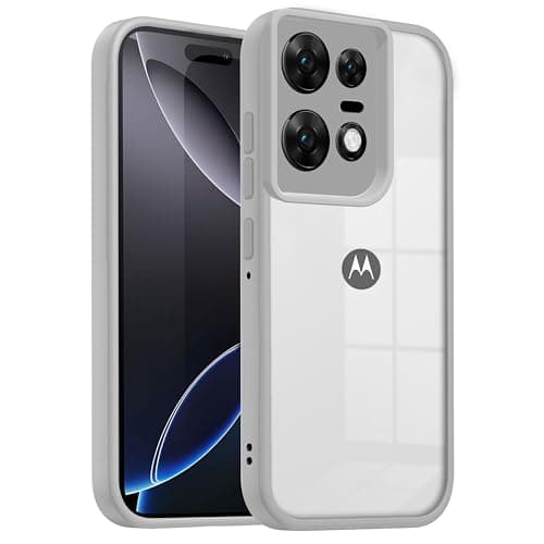 V-TAN Back Cover for Motorola Edge 50 Pro 5G, Transparent Clear Case Compatible with Motorola Edge 50 Pro, TPU, Camera Protective, Scratch Resistant Shockproof Mobile Cover with Anti-Slip Grip (Gray)