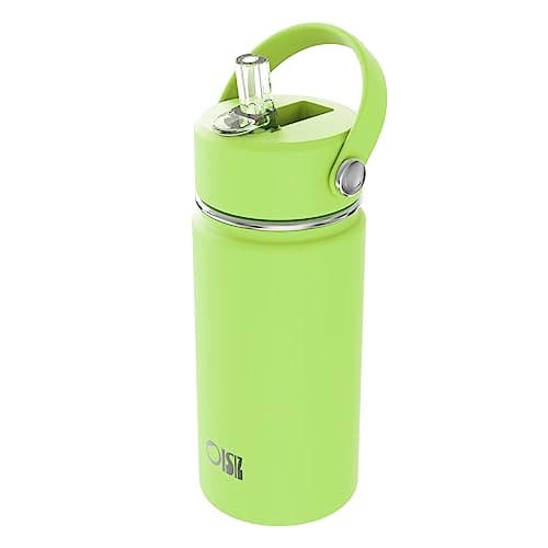 OISIZ Kids Water Bottle with Straw Lid 14oz, Vacuum Insulated 316 Stainless Steel Water Bottles for Kids for School, Leakproof Water Bottle, BPA Free and Keep Cold for 24 Hours