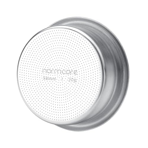Normcore 58mm Precision High Extraction Basket, 20g Espresso Filter Basket, 0.8mm Thick Stainless Steel, 0.28mm Hole Diameter, Includes 58.5mm Puck Screen and 200pcs Filter Paper, 20 Gram