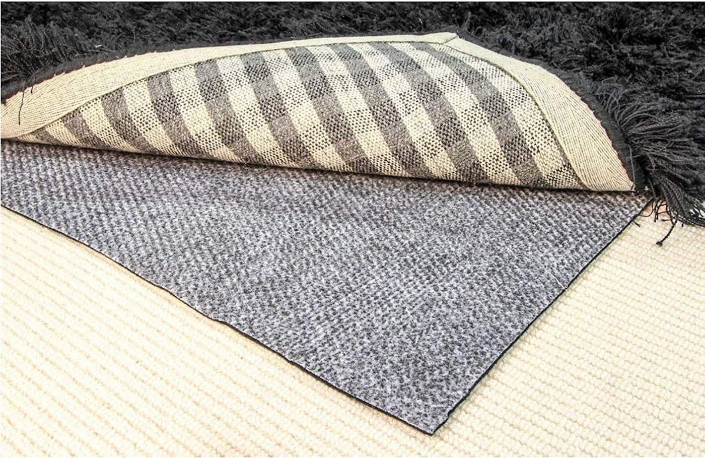 HoldaRug Plush 8 x 10 Nonskid Nonslip Rug Pad Reversible Gripper Thick Safe for All Floors and Carpet Keep Area Rugs Secure