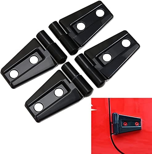 CheroCar Jeep Wrangler Door Hinge Covers for Jeep Wranlger Unlimited Rubicon Sahara Sports Accessories 2007-2018 JK JKU 4pcs Black