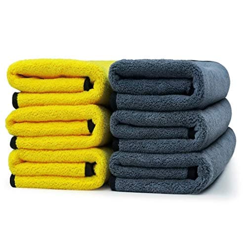VRT Ultra Premium Super Absorbent Extra Thick Multipurpose Microfibre Cloth for Car Cleaning, Kitchen, Bike, Laptop, LED TV, Mirrors, Bathrooms, Furniture and Many More(45 X 45 cm) Pack of 6