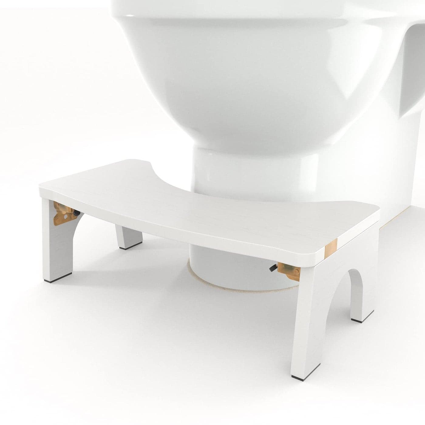 Toilet Stool Wood Foldable Poop Stool for Adults 7 Squat Poop Stool Extra Sturdy Wide Wooden Toilet Squat Step Stools with AntiSlip Feet by CHEAGO380 lbs Pure White