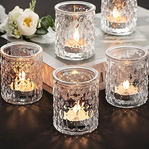 NITIME 36pcs Votive Candle Holders for Wedding Centerpieces, Clear Glass Candle Holder in Bulk, Tealight Candle Holder for Party Decorations and Home Decor
