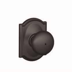 SCHLAGE F40 PLY 622 CAM Camelot Collection Plymouth Privacy Knob, Matte Black