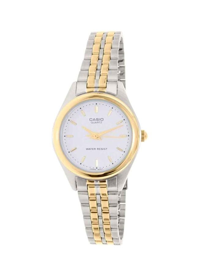 Women Dress Water Resistant Analog Watch LTP1129G-7A - 32 mm - Silver/Gold