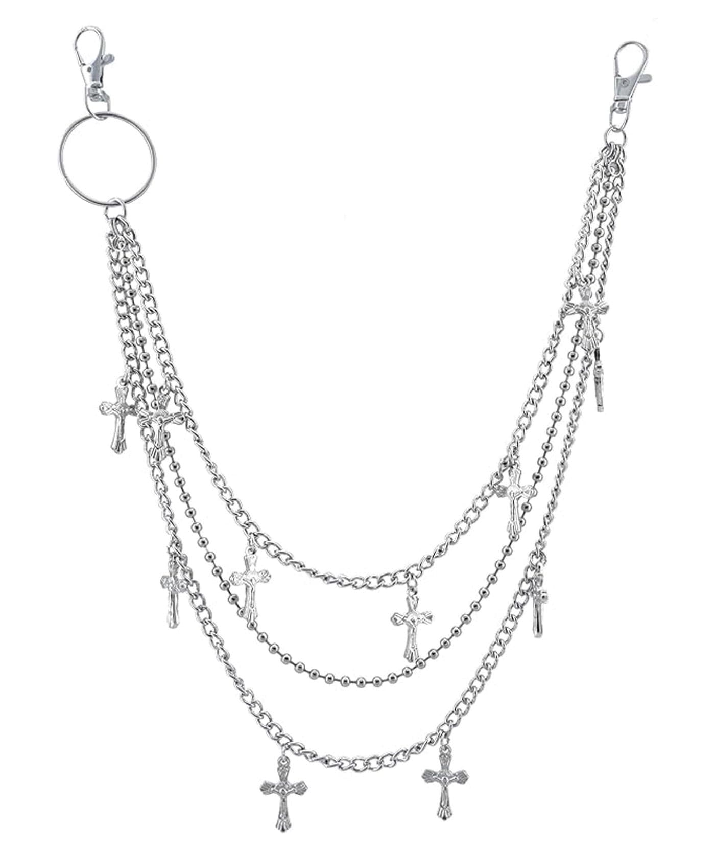 Gothic Jewellery,Jeans Chain,Pant Chain,Cross Fashion Punk Accessory, Suitable for Jeans and Leather Pants, Urban Street Style Declaration, Unisex