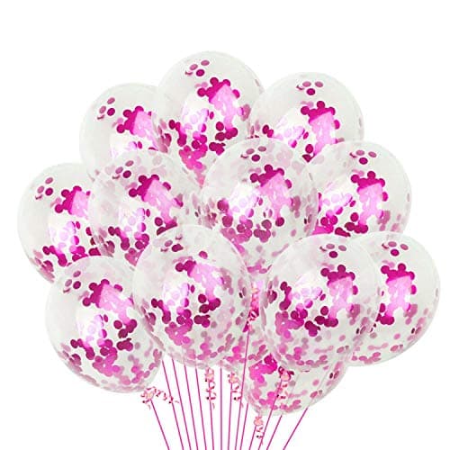 Party Propz Pink Confetti Balloons For Decoration Packets Of 30Pcs - Confetti Balloon Combo For Girls Happy Birthday Decoration Items Set -Girl Theme Balloons Decorations - Kids; Women; Wife;
