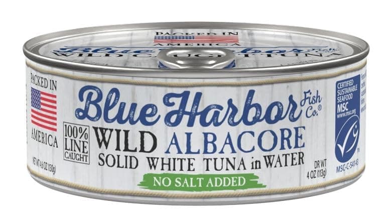 Blue Harbor Fish Co Wild Albacore Solid White Tuna in Water No Salt Added 46 oz Can Pack of 12