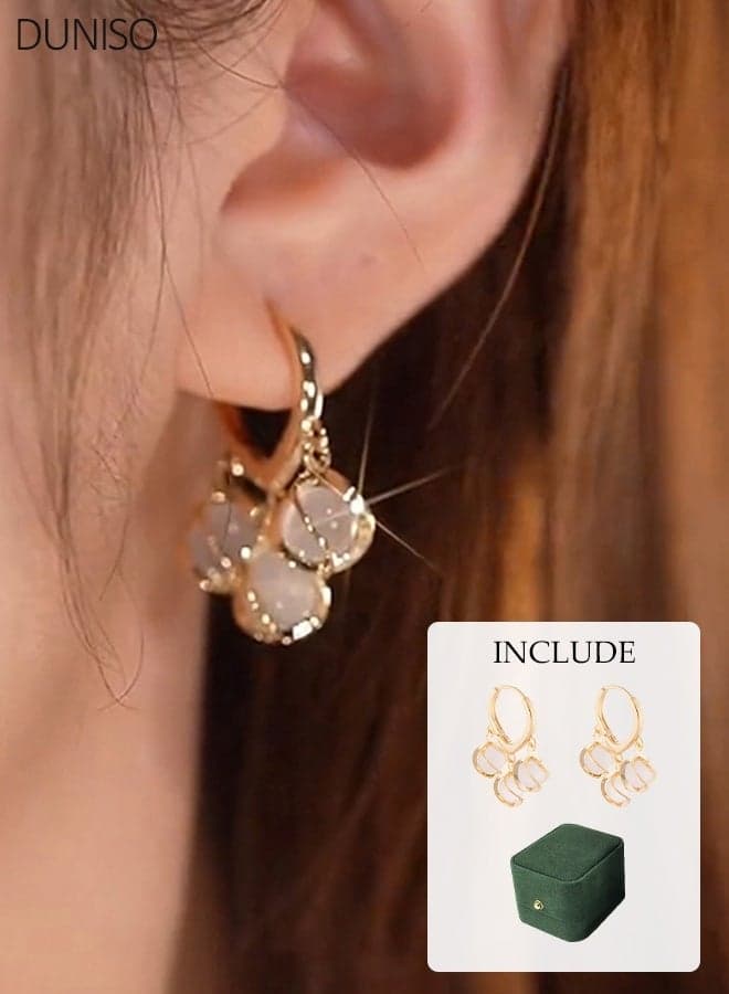Cute Exquisite Pink Cat's Eye Stone Stud Earrings for Women Fashion Artificial Crystal Sweet Charm Ladies Earrings Daily Wear Valentine's Day Party Jewelry Gifts