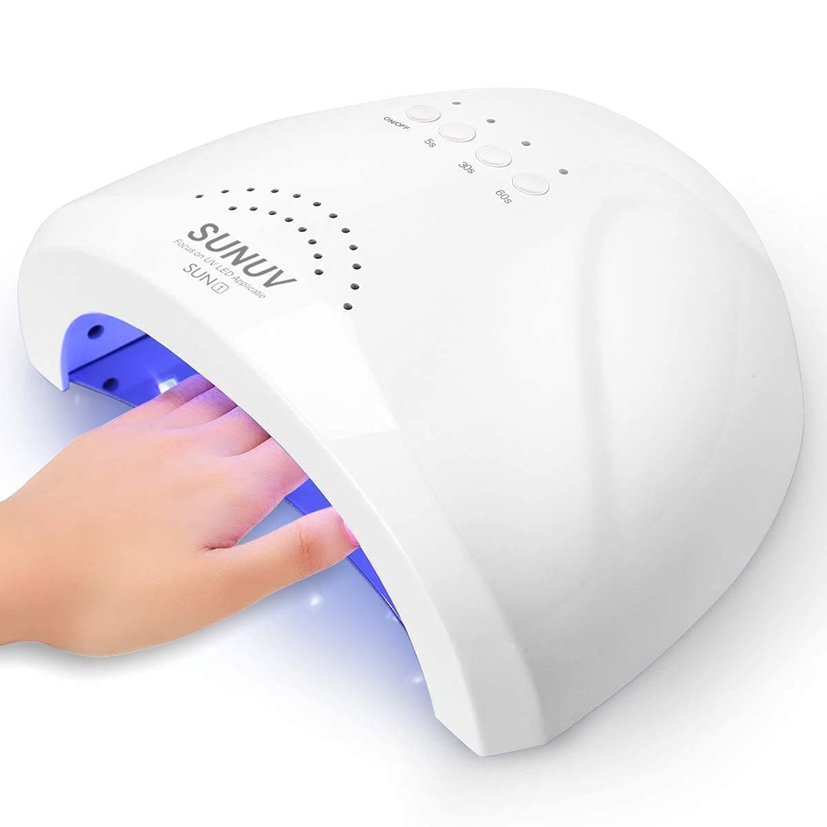 SUNUV UV LED Nail Lamp Gel Light for Nail Polish UV Dryer with 3 Timers SUNone White