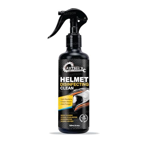 Antson Helmet Cleaner Spray 250 ML, Helmet Interior Cleaner, Anti-Bacterial Spray for Helmet, Visor Cleaner, Anti-Bacterial Formula Protects Hair Loss and fungal infections (Helmet Cleaner)