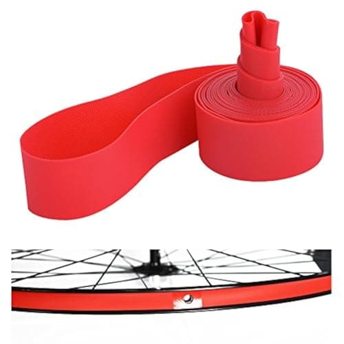 Dilwe Tire Liners, PVC Red Rim Strip Rim Tape Fits 20inch 24inch 26inch 700C Riding Wheels(24inch)