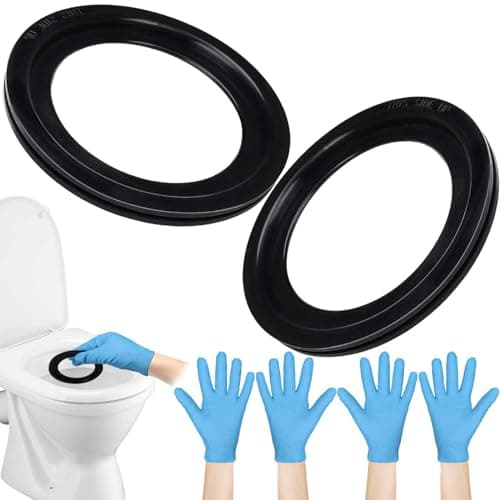 FWUNYVN 6Pcs RV Toilet Seal Kit Include 2 Flush Ball Gaskets4 GlovesFlush Ball Seal Replacement 385311658 for Dometic 300310320 Leakproof Toilet Seals Parts RV Camping Trailer Accessories