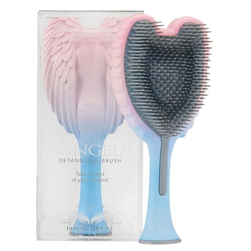 Detangling Hair Brush Anti Static Angel Wing Hair Brush with Soft Flexible Bristle for Straight Wavy Hair Tangle Angel Hair Detangler Brushes for Blow Drying Shower Two Tone Pink Blue