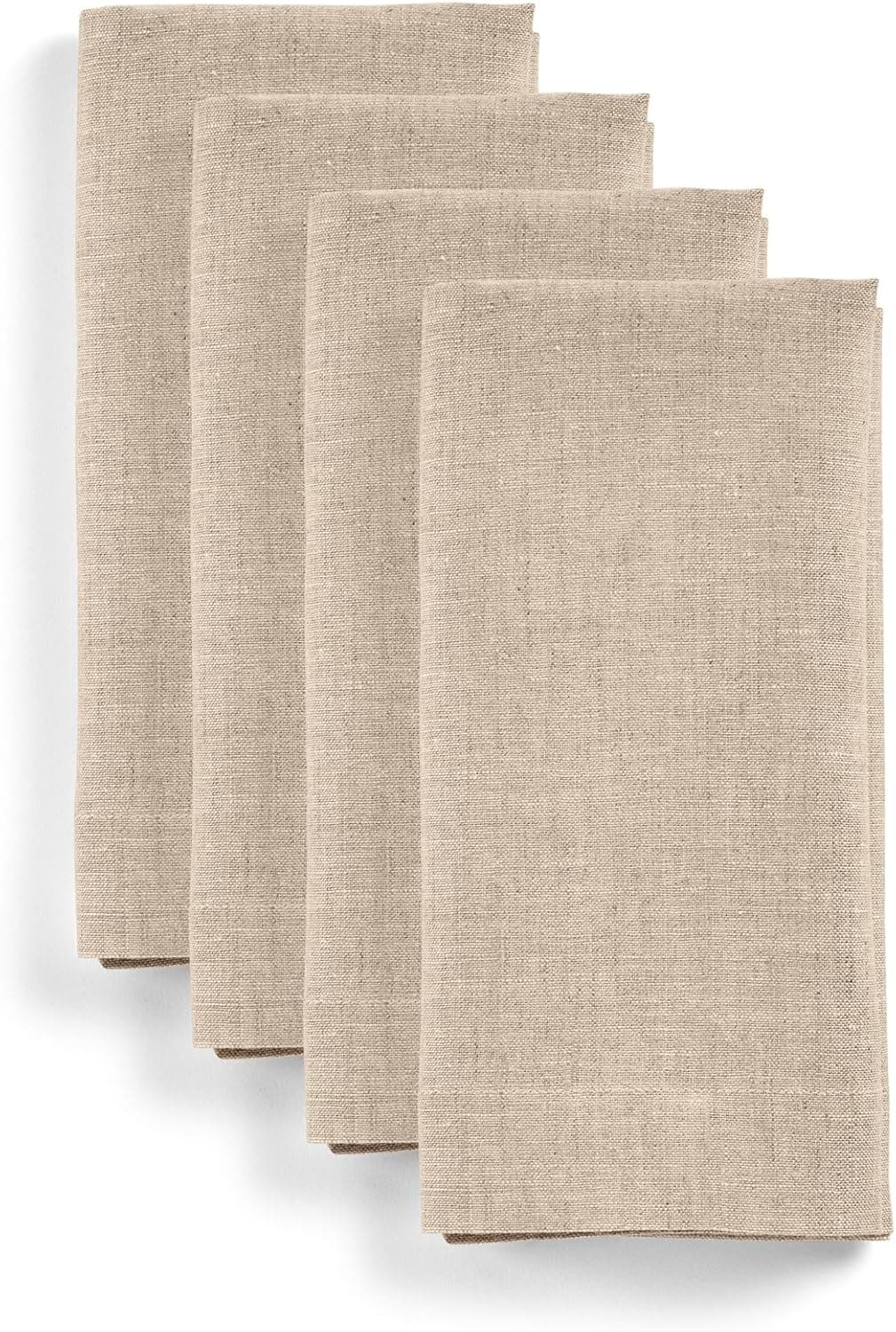 Solino Home Light Natural Linen Napkins Set of 4100 Pure Linen Cloth Washable Dinner Napkins 20 x 20 Inch for Summer Diana Medium Weight