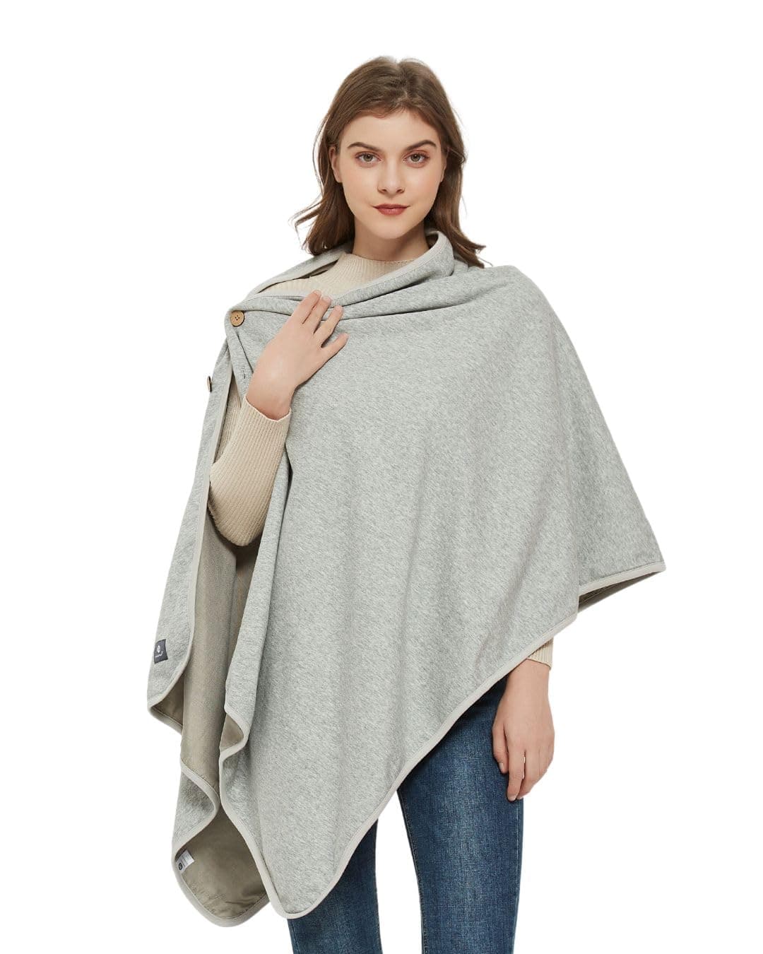 Radia Smart EMF Poncho Shielding Blanket 5G Wearable Faraday Blanket RF WiFi Blocker EMF Clothing 28 x 72 Grey