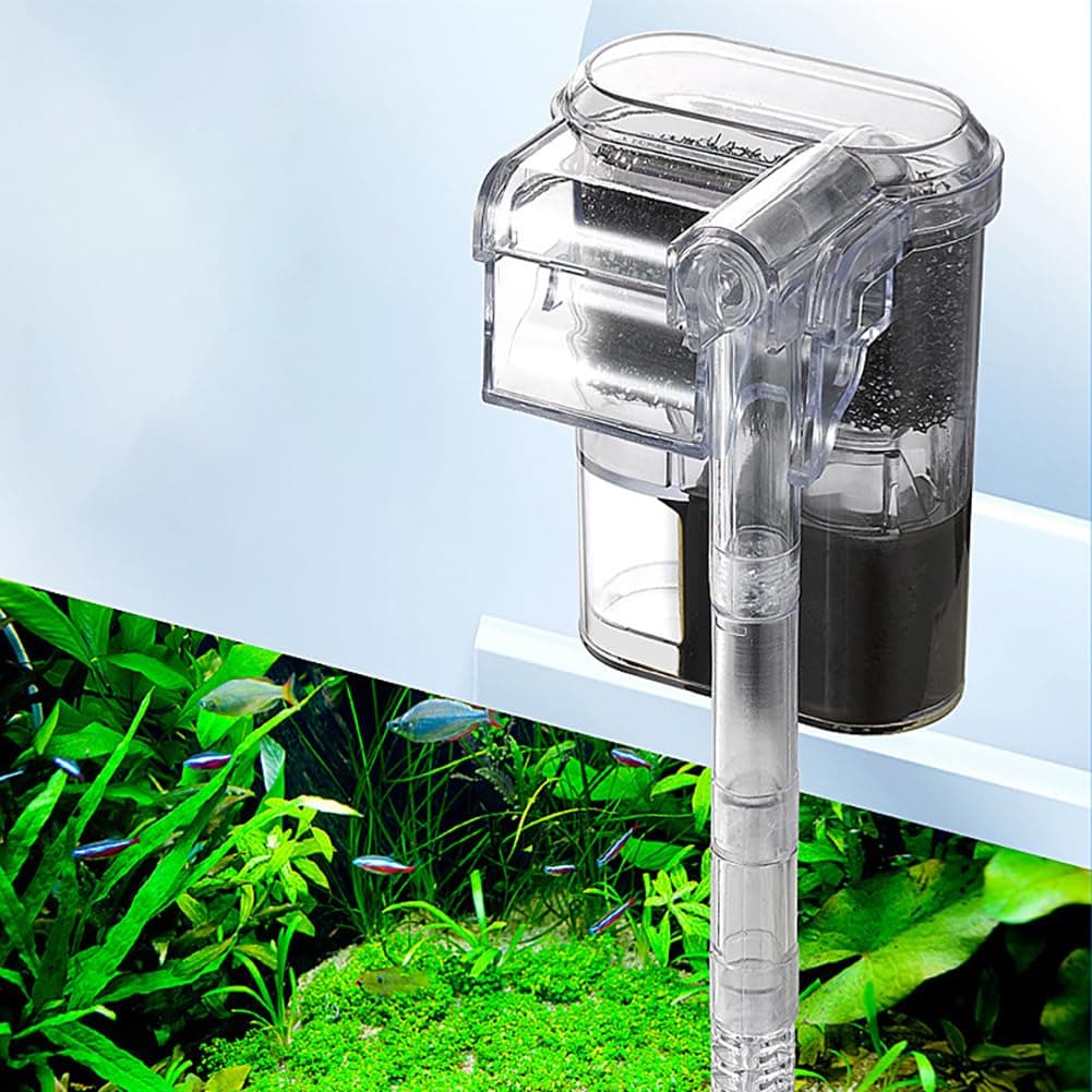 Gaderth Aquarium Filter Mini Quiet USB Waterfall Fish Tank Filter Adjustable Water Flow Oxygen Increasing Wall Mounted USB Filting Equipment for Aquariums Fish Tank25W