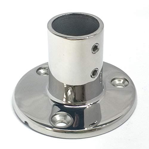 keehui Heavy Duty 316 Stainless Steel Marine Grade Casting Boat Hand Railing Fittings 1'' Round Base 90 Degree Tube Base