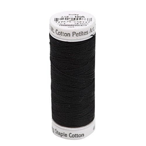 Sulky Of America 12wt 2-Ply Cotton Thread, 50 yd, Black
