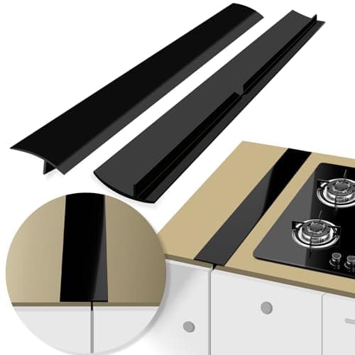 Gap Filler for Stove and Counter Kitchen Stove Counter Gap Cover Silicone Gap Cover Between Stove and Counter 21 Inches Black