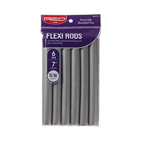 Red by Kiss Flexi Rods - Heatless Hair Curler for 90S Glamorous Bouncy Curls Beach Waves, No Slips, Sleep Styler (7" Length, 11/16" Diameter)