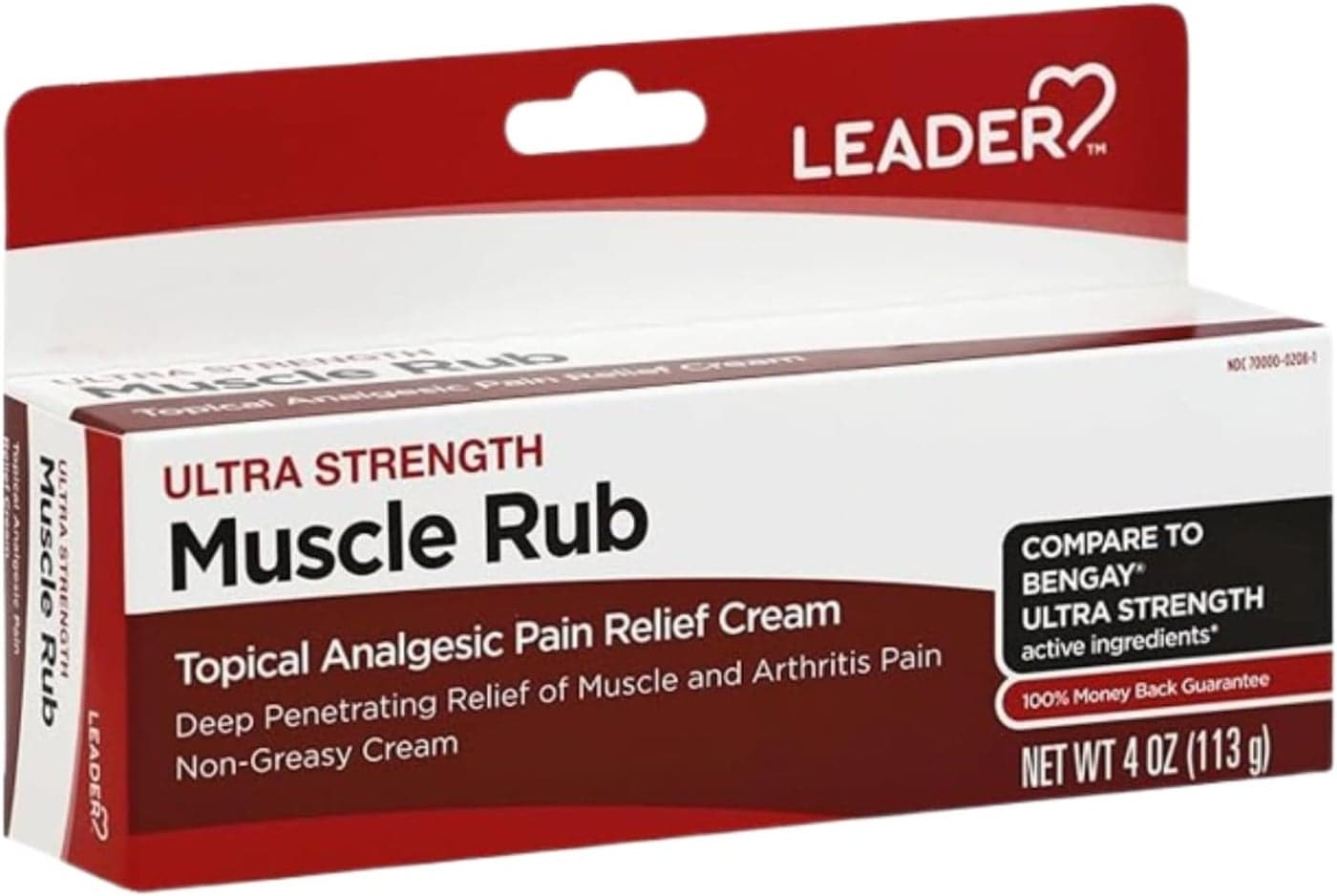 Leader Muscle Rub - Fast-Acting, Deep Penetrating Relief for Sore Muscles, Non-Greasy Formula Topical Analgesic, Camphor, Menthol & Methyl Salicylate