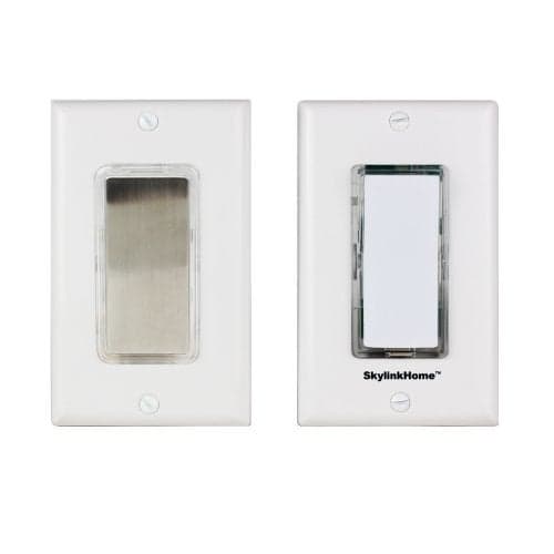SK-7A Wireless DIY 3-Way Dimmable On Off Anywhere Lighting Home Control Dimmer Wall Switch Set with Snap On Cover, no neutral wire required.