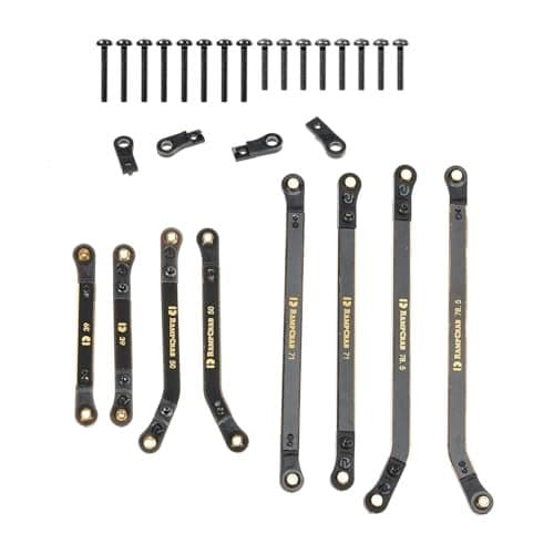 RampCrab High Clearance 4 Links Set for SCX24 C10 Brass Links Set Upgrade Parts for SCX24 Bronco C10 Wrangler JLU 4Runner Axial 124 RC Crawler Car Upgrade Accessories 8Pcs Black
