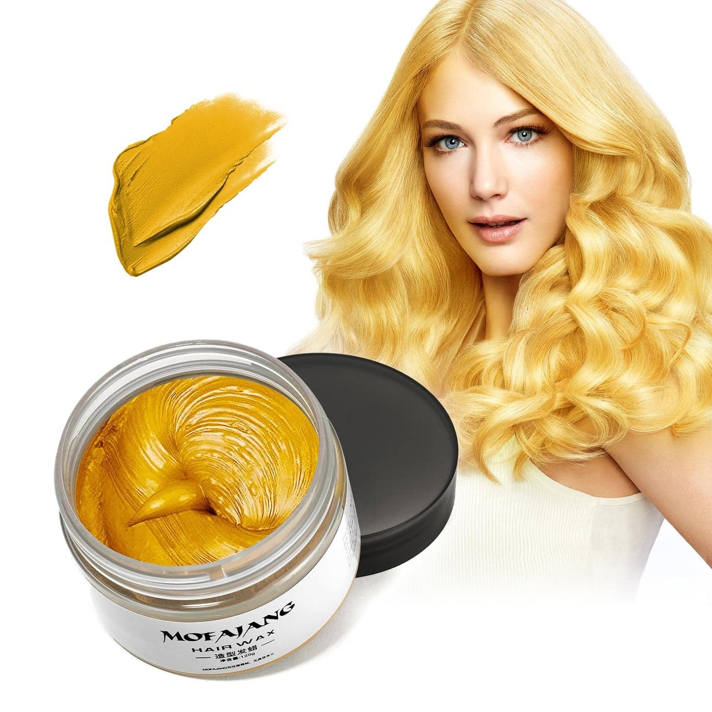 Temporary Hair Color Wax 423 oz Instant Cream Pomade for Party Cosplay and Easy Cleaning 1 Gold