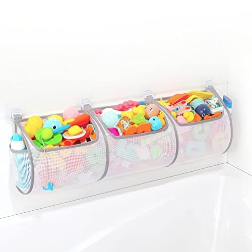 Ligereza Bathtub Toy HolderPrevent SpotsBath Toy Storage Bath Toys for Kids Ages 48 30x87Mesh Bath Toy Holderlet Baby Bath Toys Quick Drying