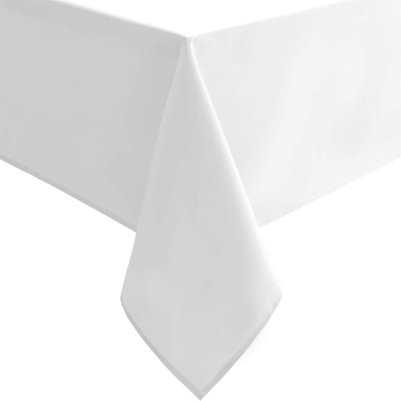 Hiasan White Rectangle Tablecloth Waterproof Washable Polyester Fabric Table Cloth for Buffect Dining Birthday Party Wedding 54 x 80 Inch