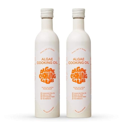 Algae Cooking Club Chef-Grade 100% Algae Cooking Oil - Avocado Oil Alternative - 535°F High Smoke Point - Omega-9 Rich, Neutral Buttery Flavor - Seed Oil-Free - For Searing, Baking, Frying (2, 16 fl oz)