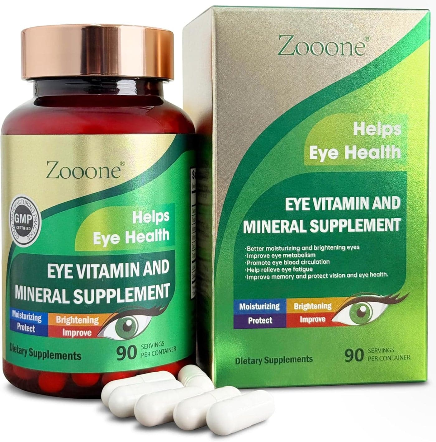 Lutein and Zeaxanthin Eye Vitamins Eye Vitamin and Mineral Supplement with Vitamin C E Zinc Copper Vision Support for Macular Degeneration Eye Health Pills for Adults Seniors 90 Capsules