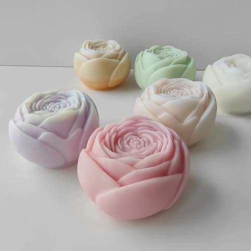 Rose Ball 3D Round Flower Peony Resin Casting Molds Silicone Mold for Candle Making Home Decor
