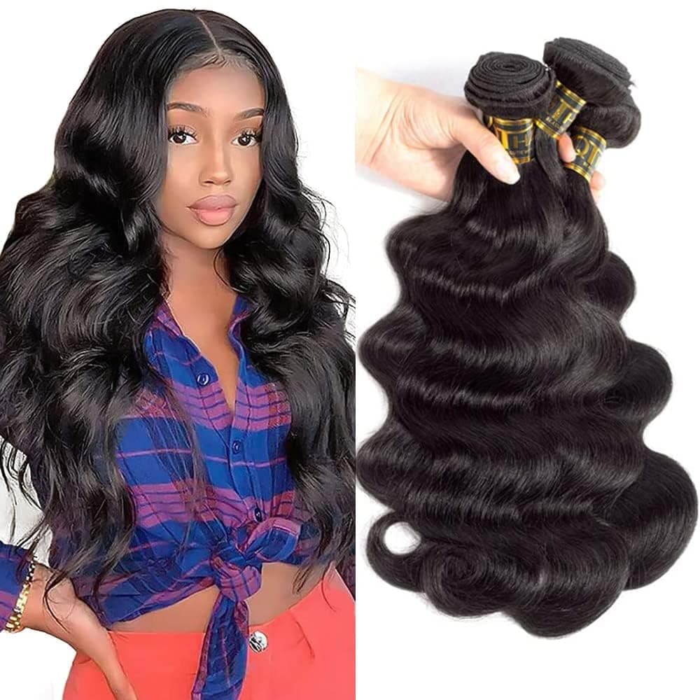 QTHAIR Brazilian Virgin Hair 16A Body Wave Human Hair 20 20 22300g 100 Unprocessed Body Wave Brazilian Virgin Hair Weave Natural Black Color Brazilian Body Wavy Hair Bundles