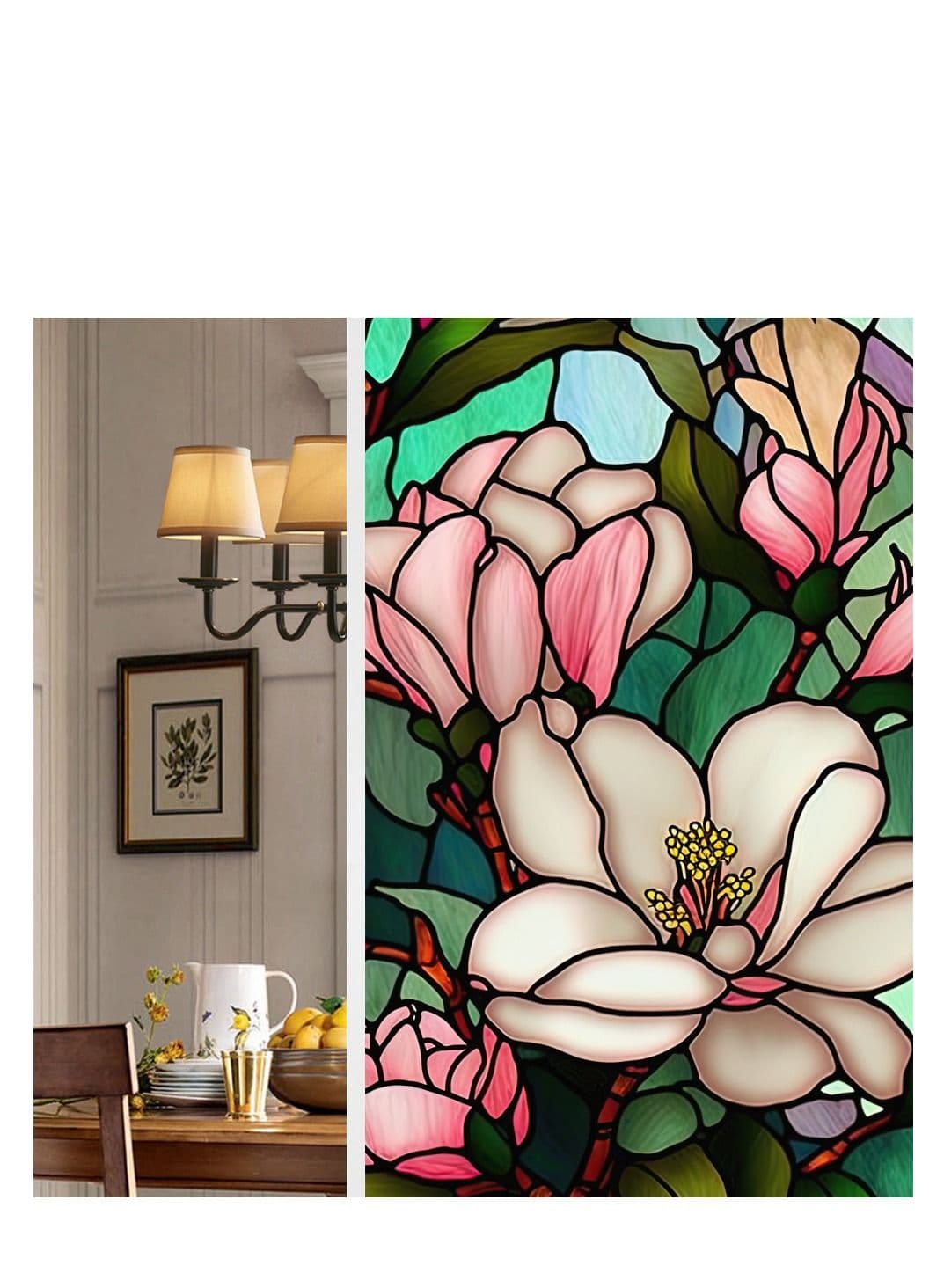 Stained Window Film Static Cling Privacy for Glass with Anti UV Heat Control 45cm*100cm(2pcs)