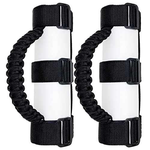 RDFUN 2 x Roll Bar Grab Handles Grip Handle for Jeep Wrangler YJ TJ JK JKU JL JLU Sahara Rubicon X Sports Freedom & Unlimited 1987-2022 (Black)