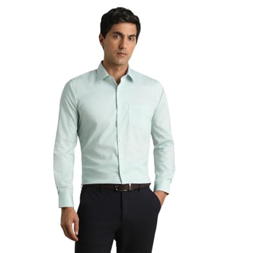 Van Heusen Men Cotton Slim Fit Shirt (VHSFMSLBW22732_Light Green, 42