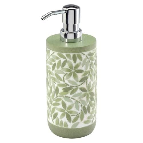Avanti Linens - Lotion Pump/Soap Dispenser, Resin Countertop Accessories, Guest Bathroom Essentials (Stratford Collection, Green)