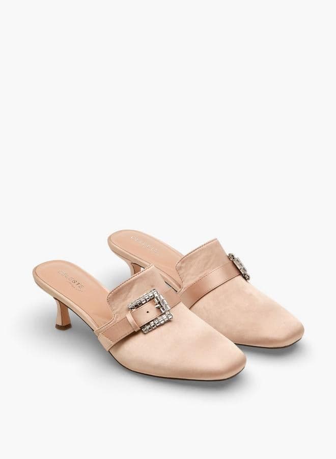 Women Buckle Detail Stiletto Hee Mules