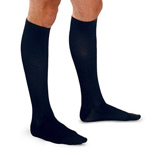 THERAFIRM Men's Trouser Socks - 20-30mmHg Moderate Compression Dress Socks (Navy, Large)