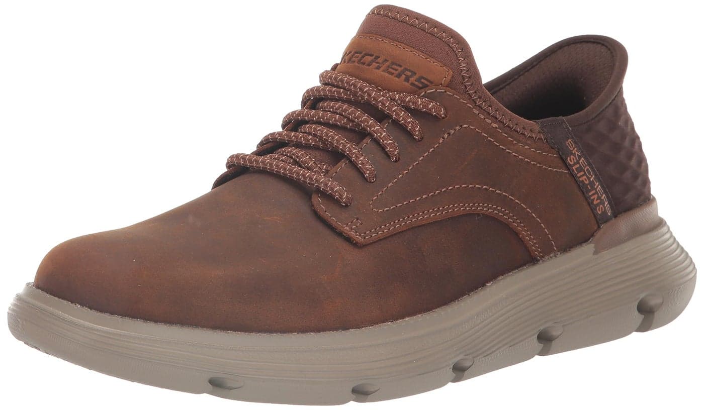 Skechers Men's Slip-ins Garza - Gervin Casual Slip-On Shoes, Dark Brown, 12