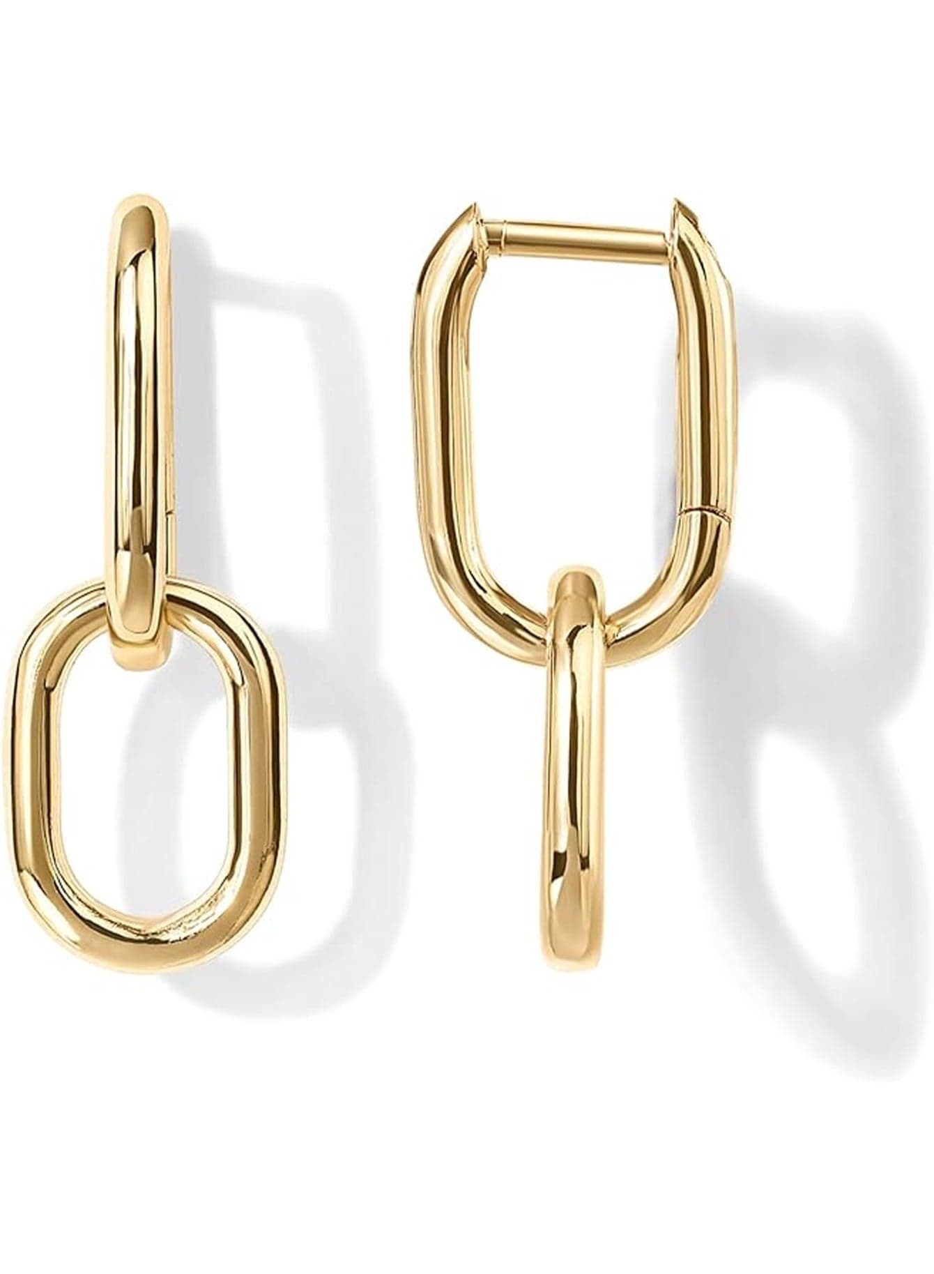 Personalized Women's Geometric Oval Gold Cold Metal Style Clip On Earrings
