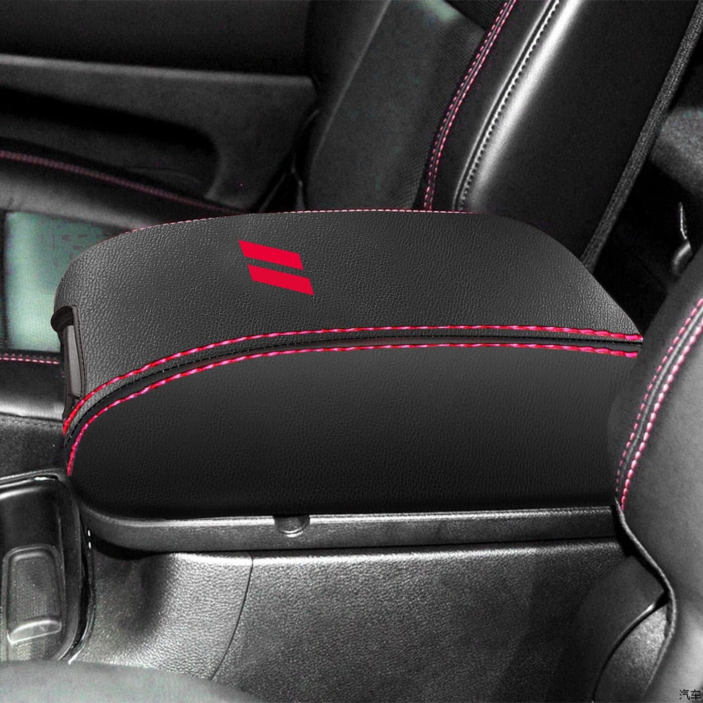 YOSRTER for Dodge Durango Accessories 20112018 2019 2020 Center Console Armrest Cover Interior Box AntiScratch Leather Central Armrest Decoration Red Stitches
