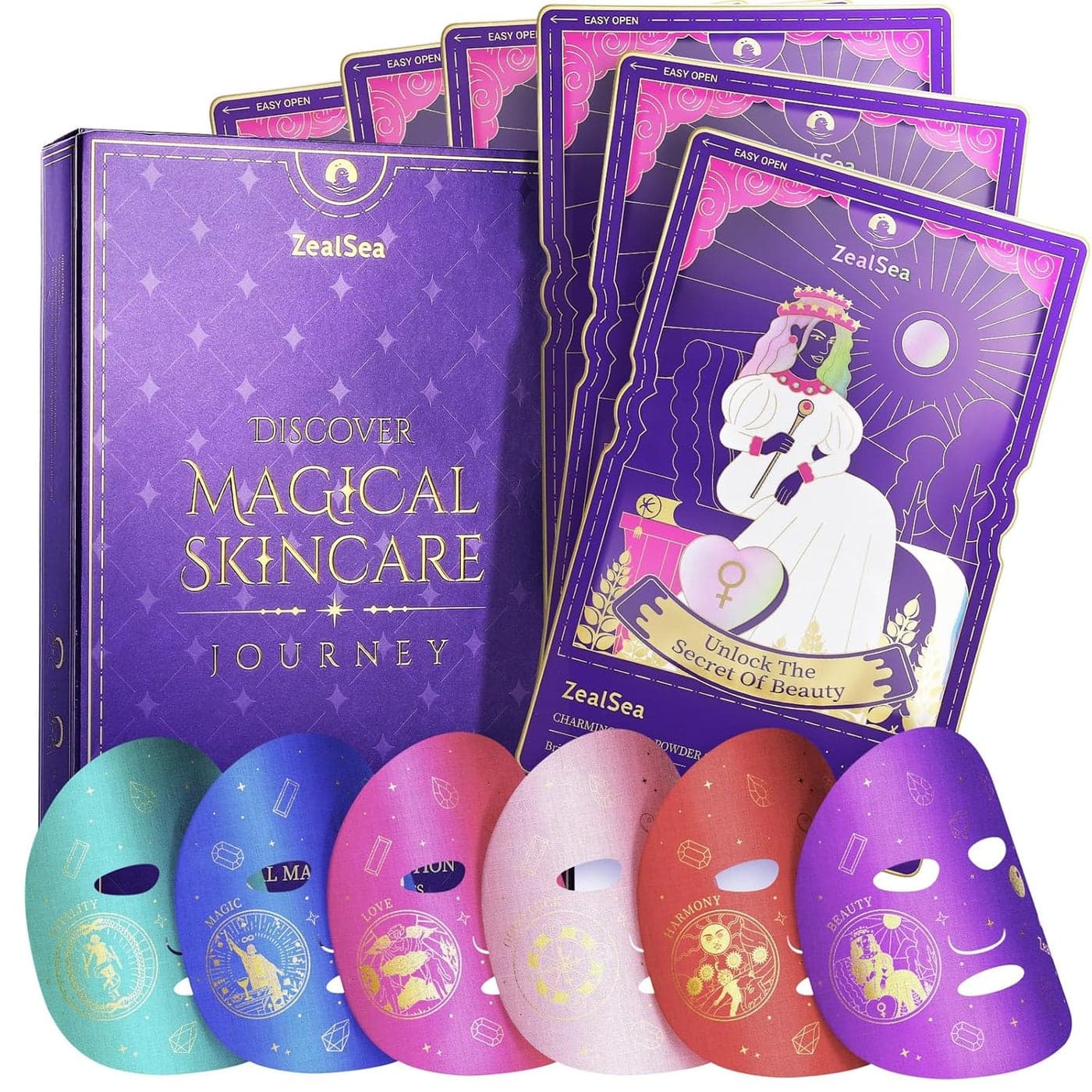 Face Masks Skincare Collagen Face Mask for Anti Aging Hydrating Face Masks Astaxanthin Q10 Face Mask for Antioxidant Zealsea Magic Allinone Sheet Mask Self Care Gift for at Home Spa Party 6pack