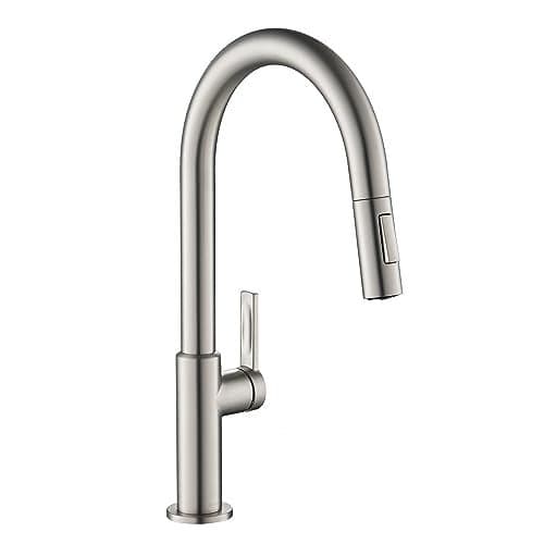 KRAUS Oletto Single Handle Pull Down Kitchen Faucet in Spot Free Stainless Steel, KPF-2820SFS
