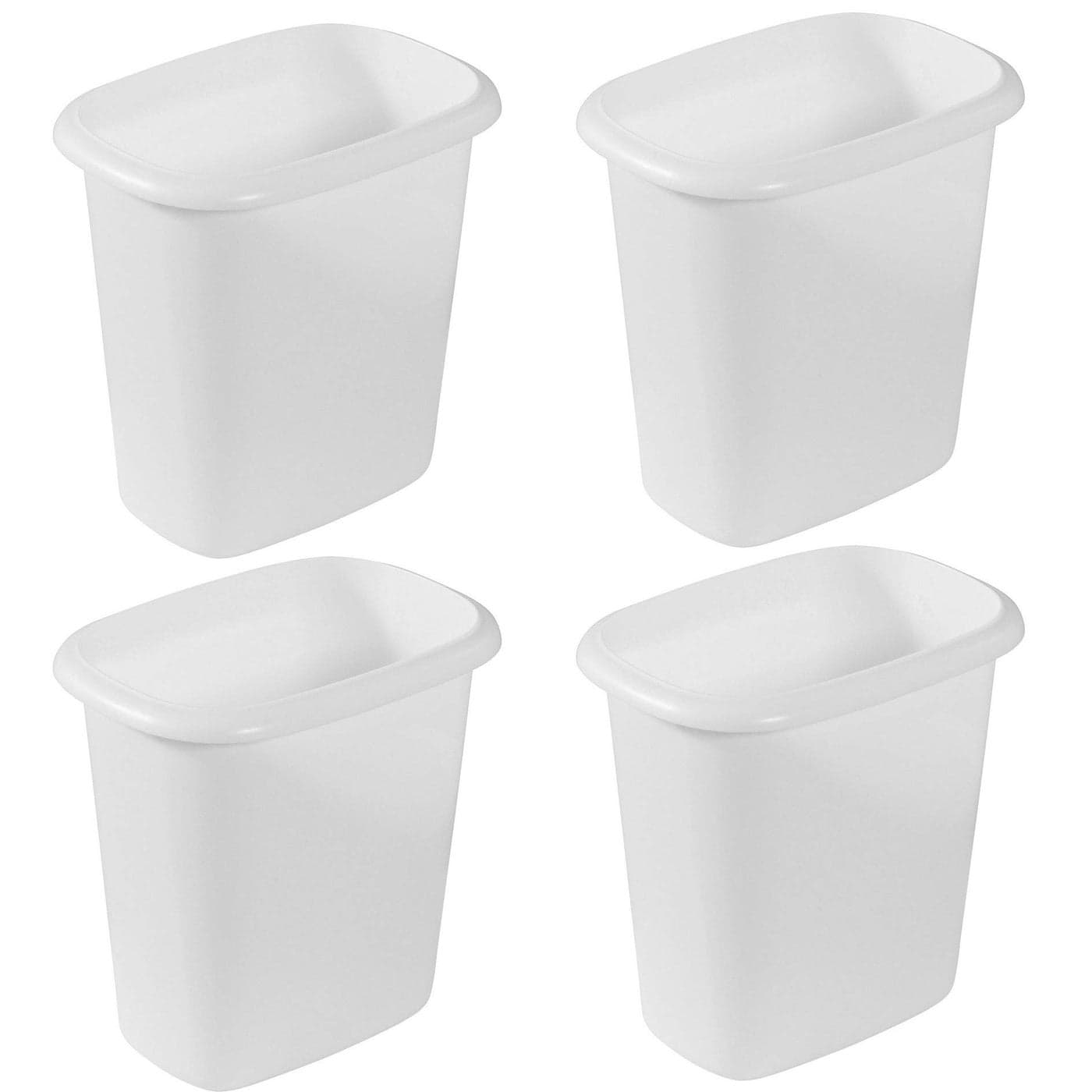 Rubbermaid 6 Quart Bedroom Bathroom and Office Wastebasket Trash Can 4 Pack