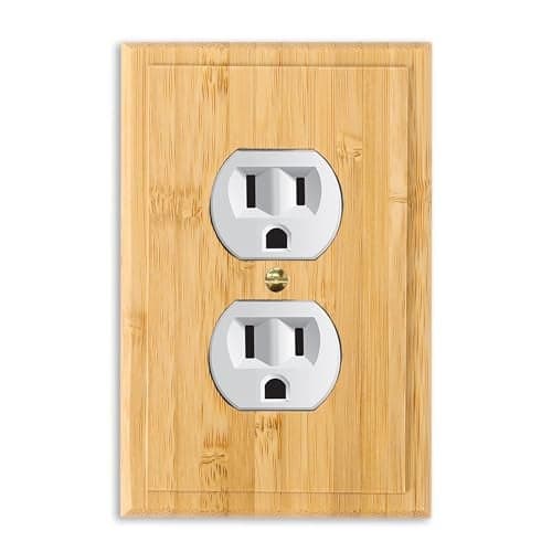 Solid Wood Double Hole Outlet Light Switch Plate 4.8" X 3.14" Outlet Covers Bamboo Light Switch Cover Quality Raw Wooden Light Switch Cover Decorative Wall Plate Outlet Plate