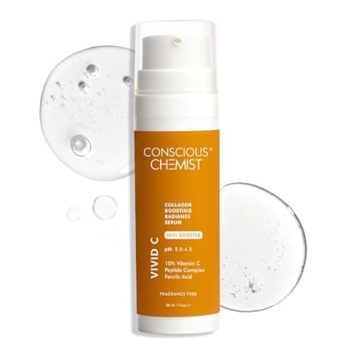 Conscious Chemist Vitamin C 10 Face Serum 30ml Brightening AntiAging Serum with Ferulic Acid Reduces Dark Circles Fine Lines Dullness For Glowing Skin Men Women